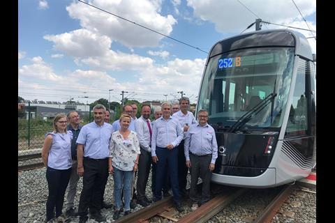 The first Alstom tram for Caen was unveiled on July 10 (Photo: Caen La Mer).